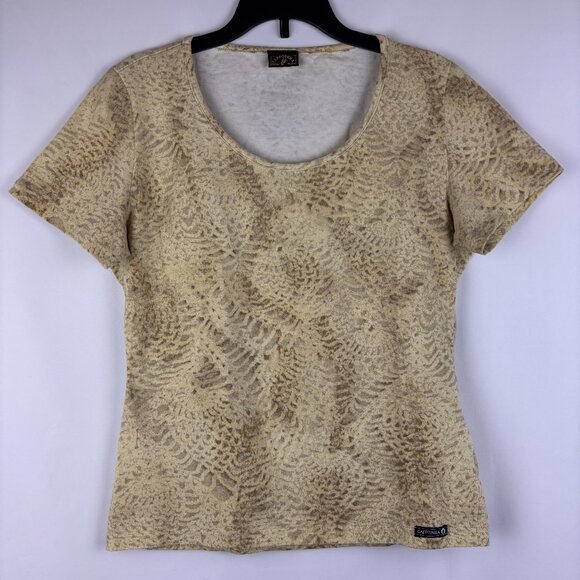 Cappopera Tops - Large Cappopera Vintage T Shirt Scoop Neck Short Sleeve Cotton Soft Patterned